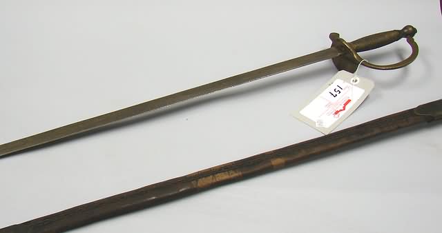 Appraisal: Brass mounted non-commisioned officer style sword with brass mounted leather