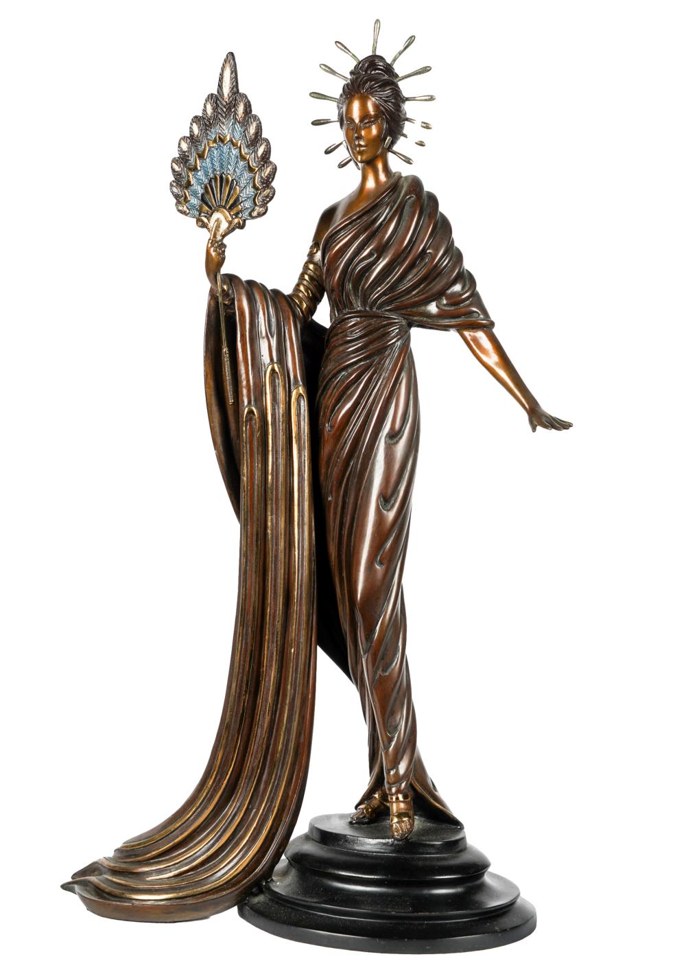 Appraisal: ROMAIN ERTE DE TIRTOFF - APHRODITE patinated and gilt bronze