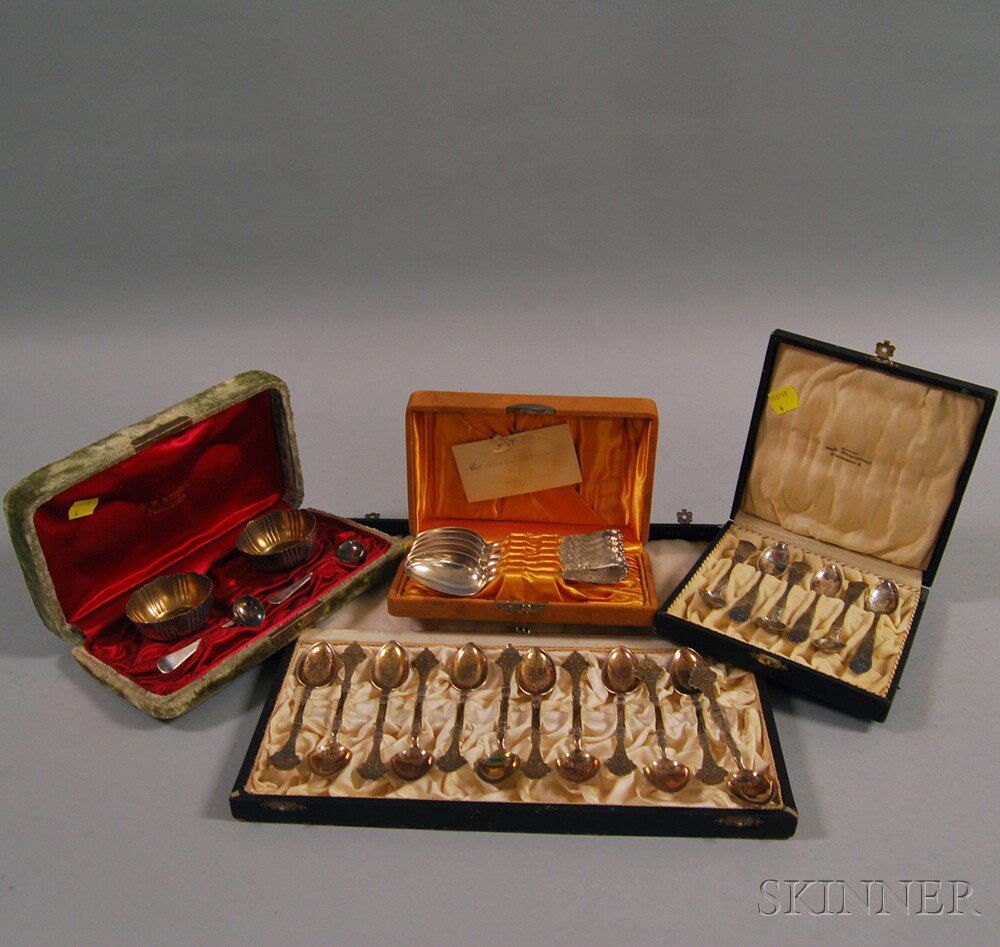 Appraisal: Four Boxed Presentation Sets of Silver a set of six