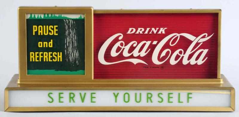 Appraisal: s Coca-Cola Countertop Waterfall Lighted Sign Beautiful example with little