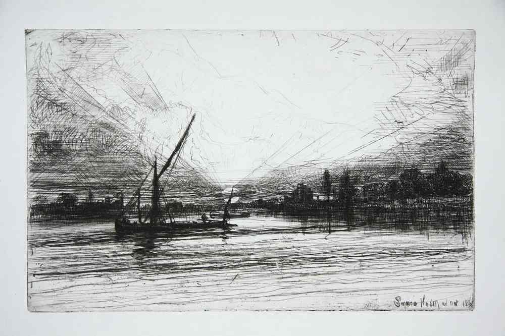 Appraisal: ETCHING - 'Sunset on the Thames' by Sir Francis Seymour