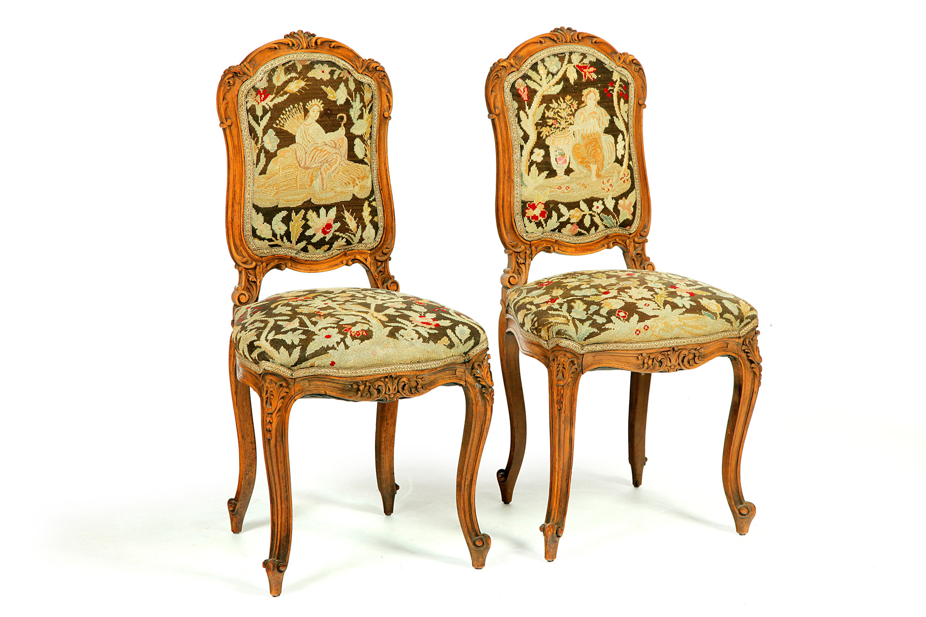 Appraisal: PAIR OF FRENCH-STYLE CHAIRS AND DECORATED STAND European early th