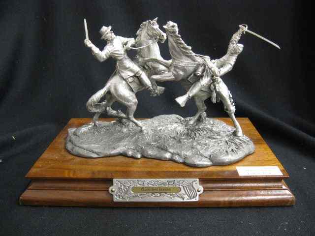 Appraisal: Chilmark Civil War Pewter Figurine ''ClashingSabers'' by Francis Barnum ''