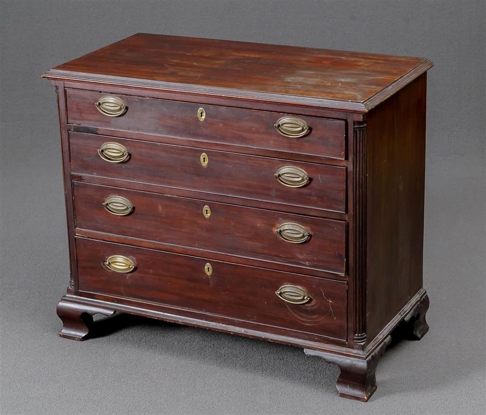 Appraisal: CHIPPENDALE WALNUT CHEST OF DRAWERS PHILADELPHIA CIRCA - Chippendale Walnut