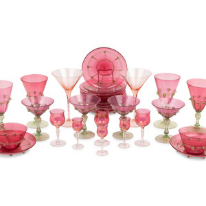 Appraisal: A Murano Glass Table Service First Half th Century comprising