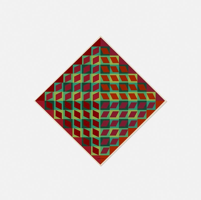 Appraisal: Victor Vasarely Banya Victor Vasarely Banya screenprint on paper h