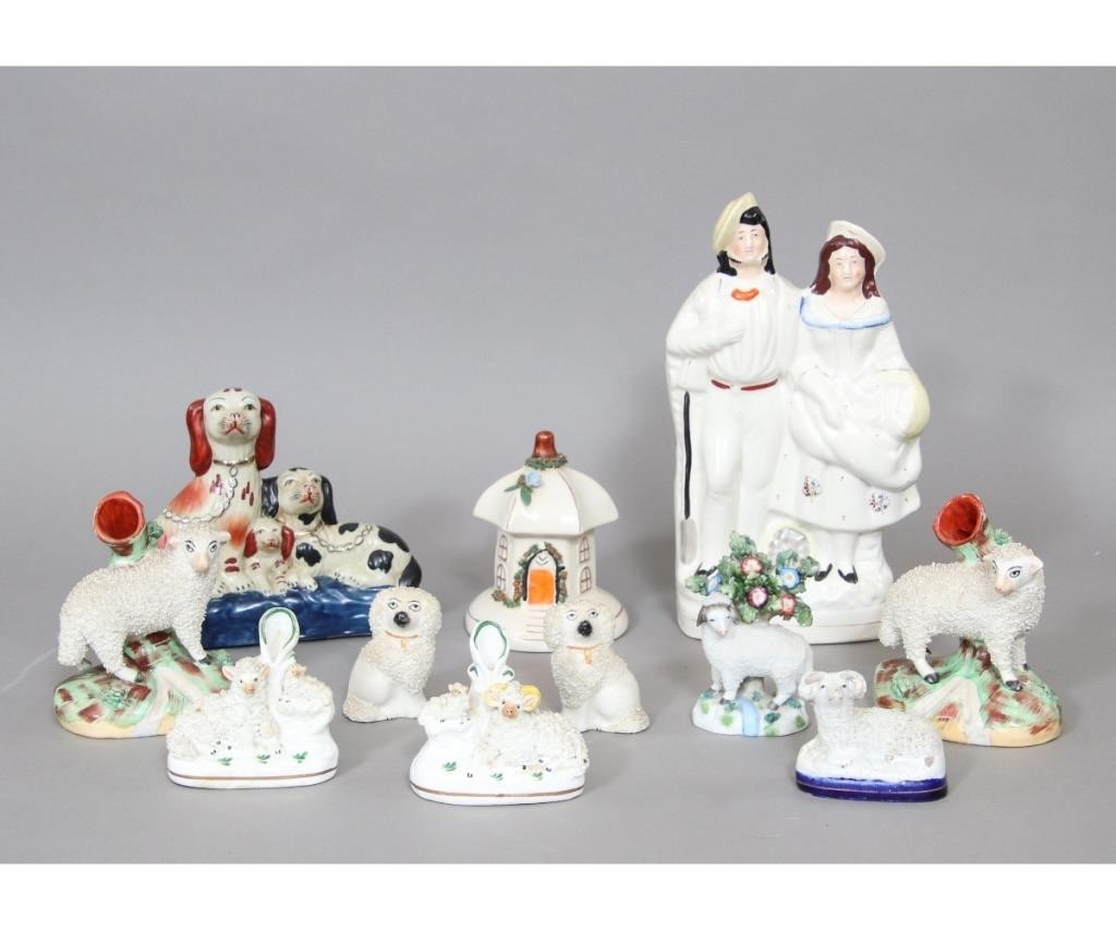 Appraisal: Staffordshire figures and spill vases some marked Made in England