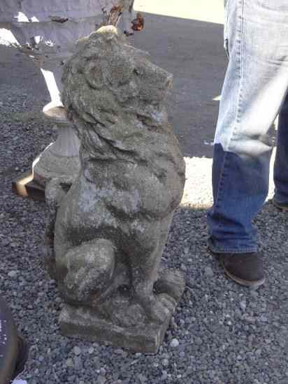 Appraisal: Poured stone lion '' Ht