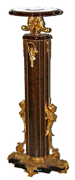 Appraisal: A Louis XVI style gilt bronze mounted mahogany pedestal