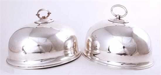 Appraisal: English silverplate meat domes late th century one with oval