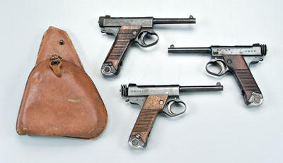 Appraisal: Three Japanese Nambu pistols all mm type with in barrels