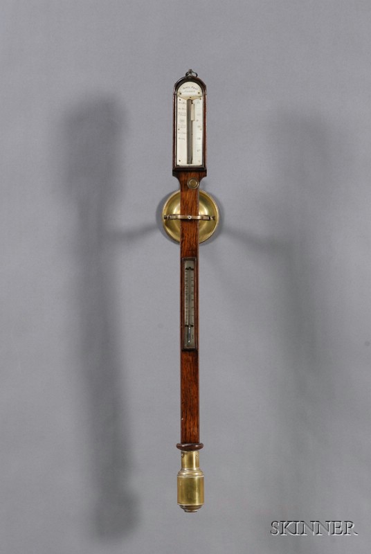 Appraisal: English Rosewood Stick Barometer mid th century marked for James