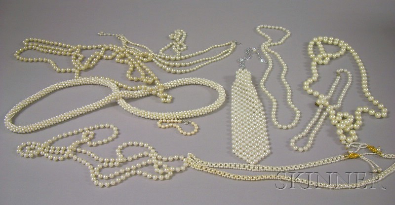 Appraisal: Group of Faux Pearl Necklaces