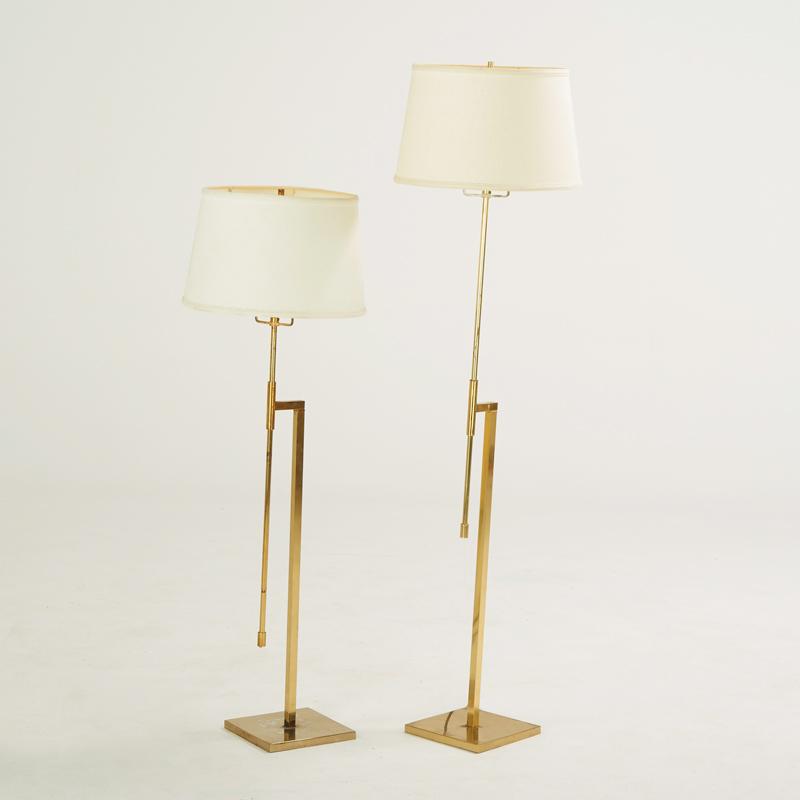 Appraisal: LAUREL LAMP CO Pair of adjustable floor lamps Newark NJ