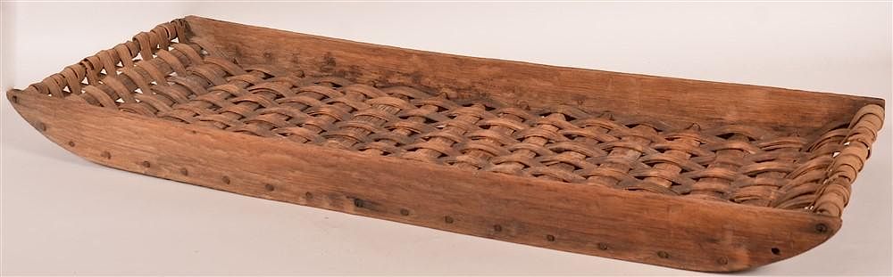 Appraisal: th C Woven Splint Oak Apple Drying Rack th C