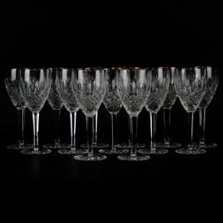 Appraisal: Set of Thirteen Waterford Golden Castlemaine Crystal Water Goblets Set