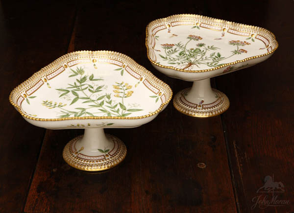 Appraisal: Pr Royal Copenhagen Flora Danica cake dishes Pr Royal Copenhagen