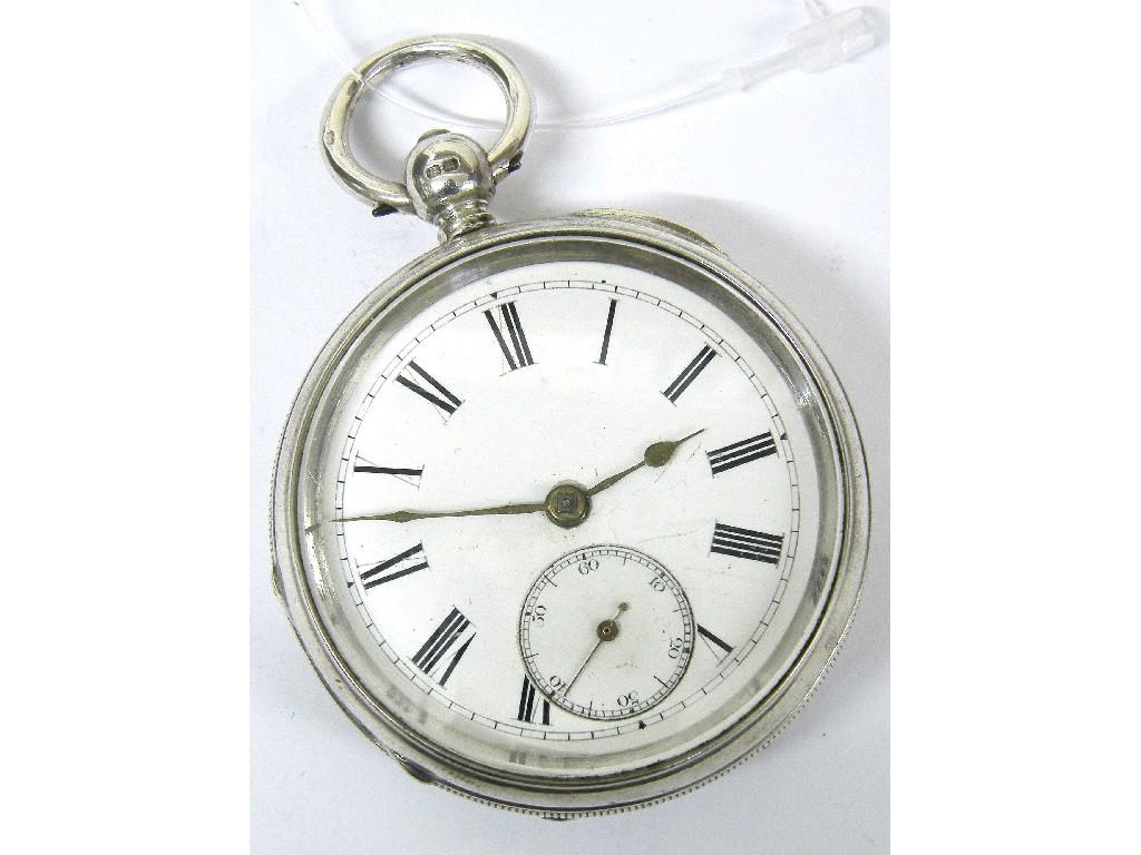 Appraisal: English silver lever Chrono-Micro Meter pocket watch hallmarked Birmingham by