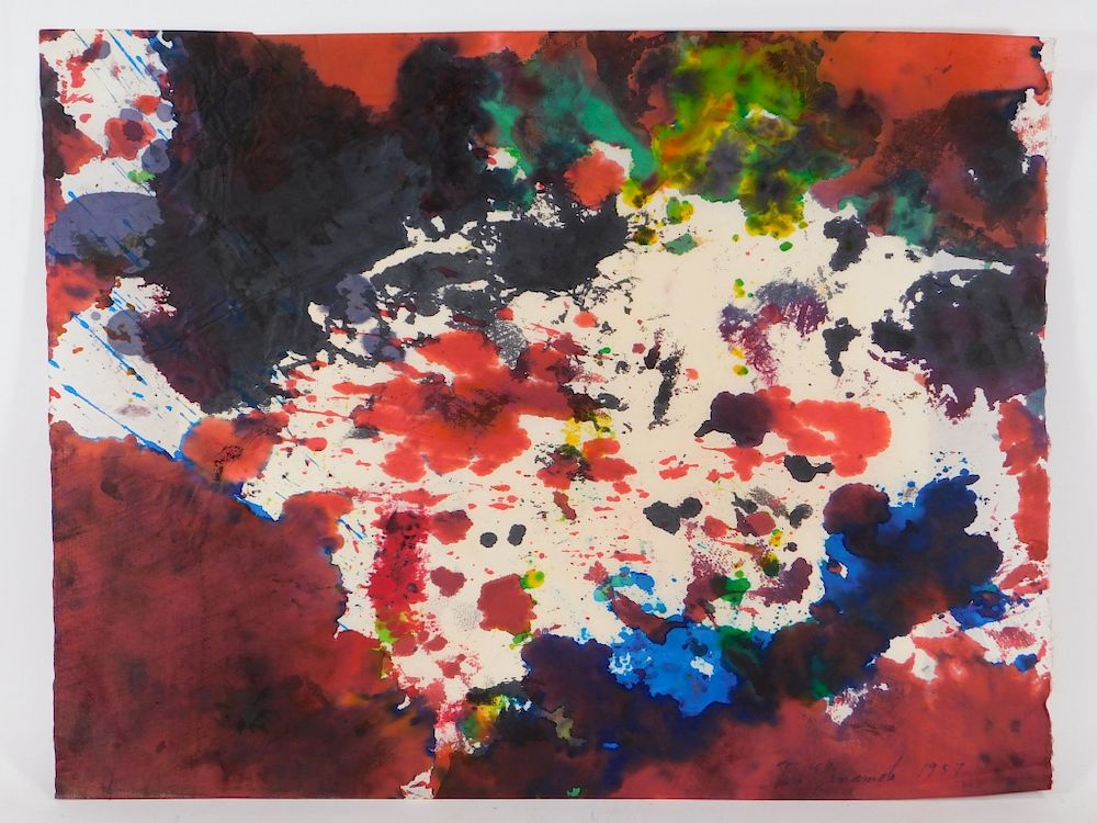 Appraisal: Taro Yamamoto Abstract Expressionist WC Painting Taro Yamamoto California New