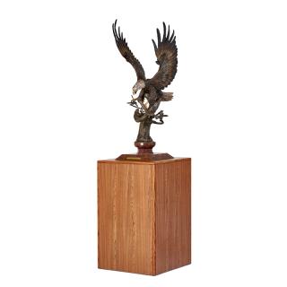 Appraisal: CHESTER FIELDS American b Building For the Future Bronze eagle