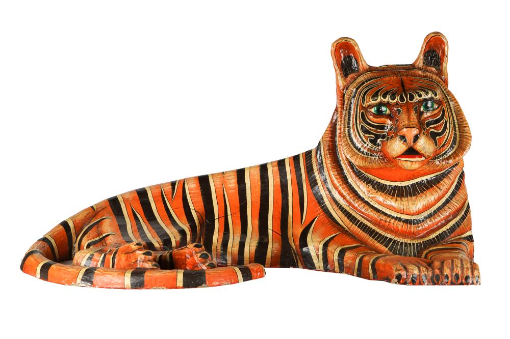 Appraisal: SERGIO BUSTAMANTE B TIGERpaper mache Provenance purchased Bustamante Mexico City