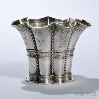 Appraisal: Danish Silver Vase Copenhagen Peter Hertz maker the lobed form