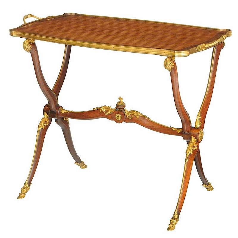 Appraisal: Fine Louis XV Style Gilt Bronze-Mounted Table French late th