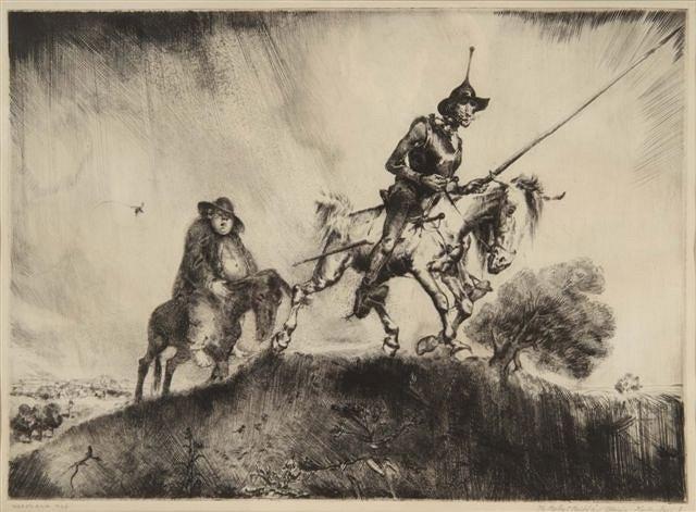 Appraisal: MARIAN KRATOCHWIL Polish - 'Don Quixote and Sancho Panza' signed