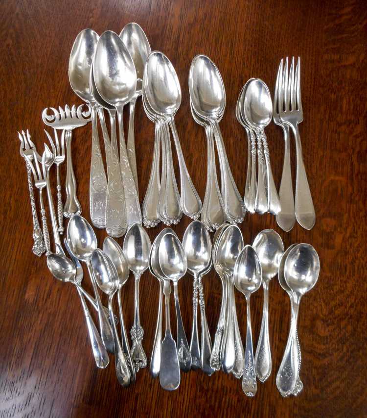 Appraisal: ASSORTED STERLING SILVER FLATWARE fifty pieces including large tablespoons dinner