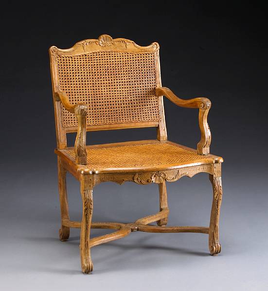 Appraisal: A R gence beechwood fauteuil la reine second quarter th