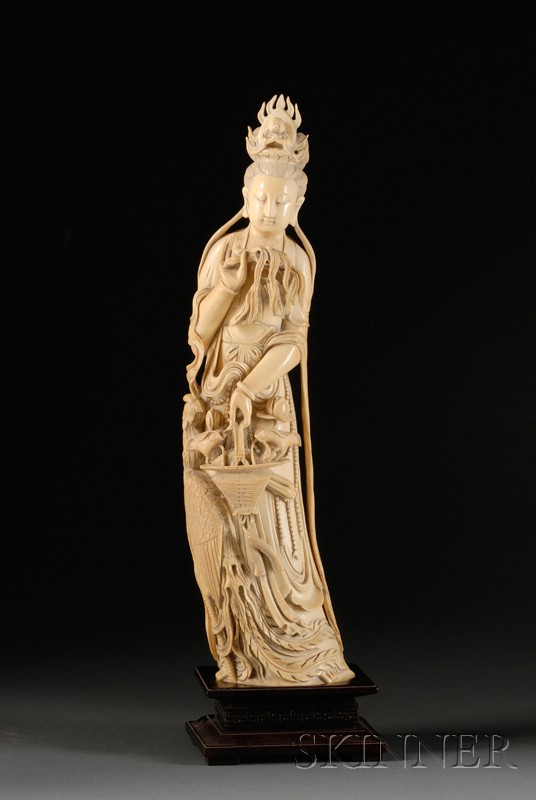 Appraisal: Ivory Carving China th century standing figure of Kuan Yin