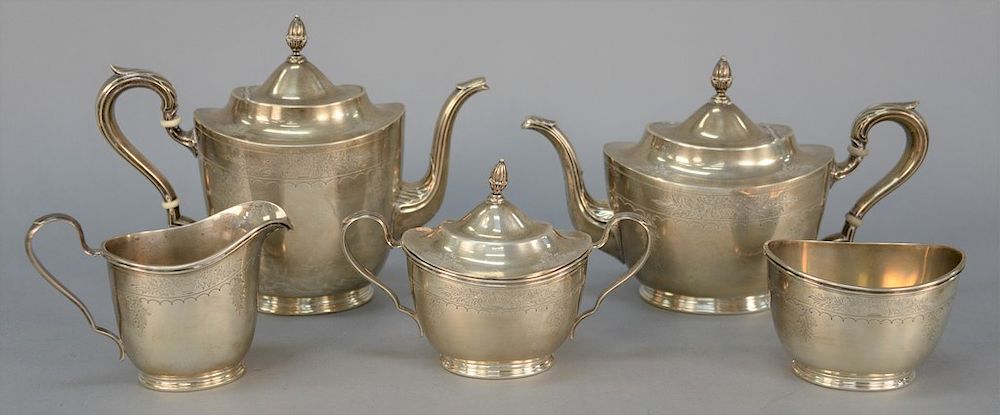 Appraisal: Five piece International silver tea and coffee set having tea