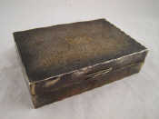 Appraisal: A silver cigarette box with engine turned finish x x