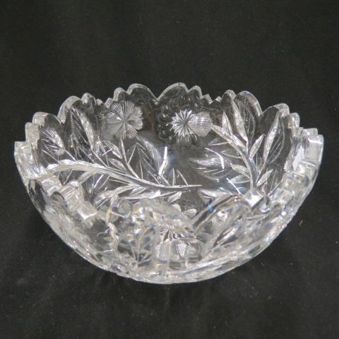 Appraisal: Libbey Cut Glass Bowl superb deep cut floral signed diameter