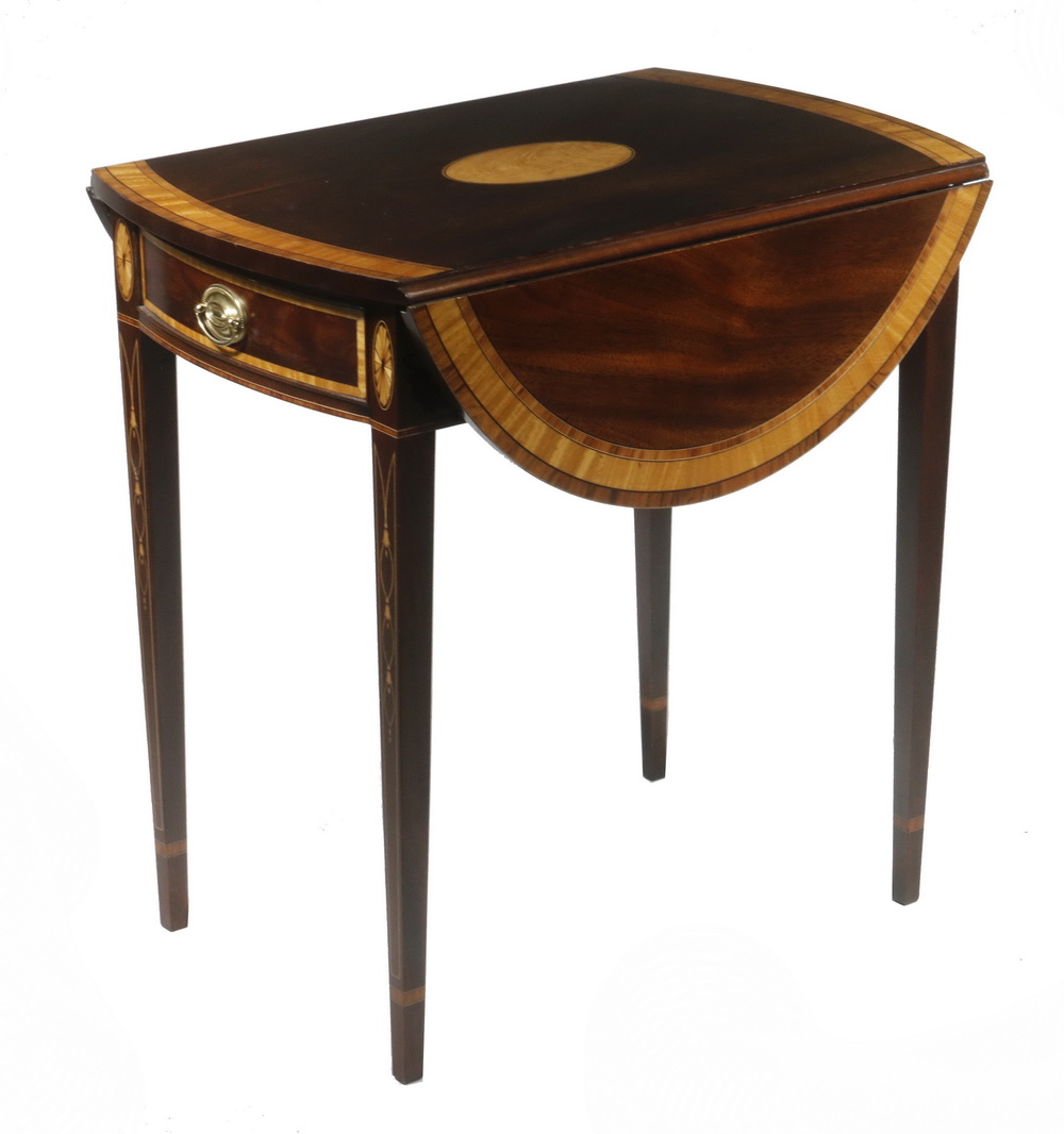 Appraisal: PEMBROKE TABLE BY LEOPOLD STICKLEY English Hepplewhite Style Drop Leaf