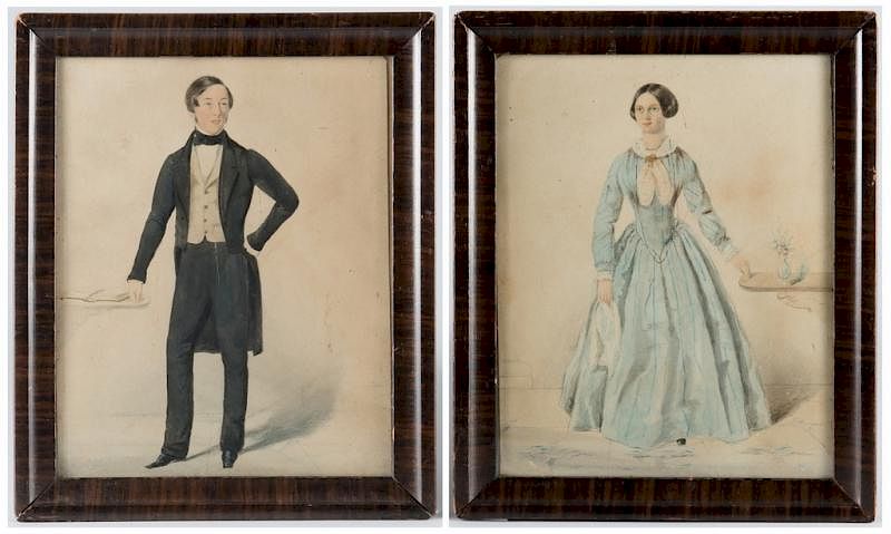 Appraisal: Pr KY Antebellum W C Portraits Pair of detailed Kentucky