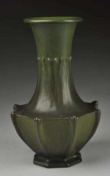 Appraisal: Teco Vase Description Great arts crafts matte green glaze Professional