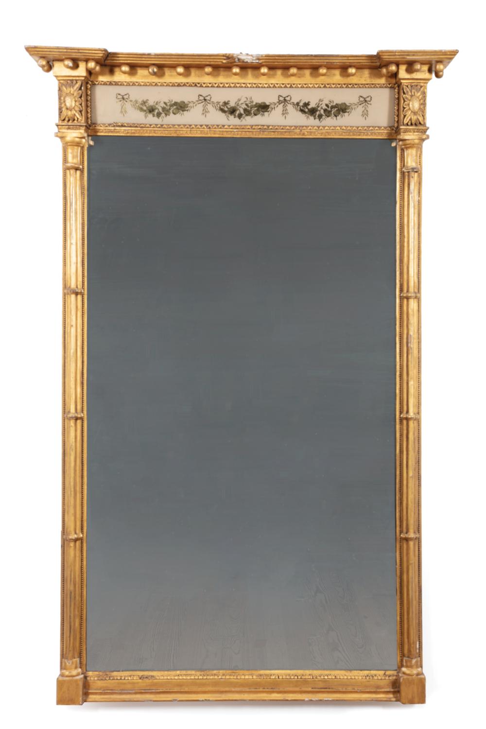 Appraisal: American Federal Giltwood Overmantel Mirror early th c breakfront crest