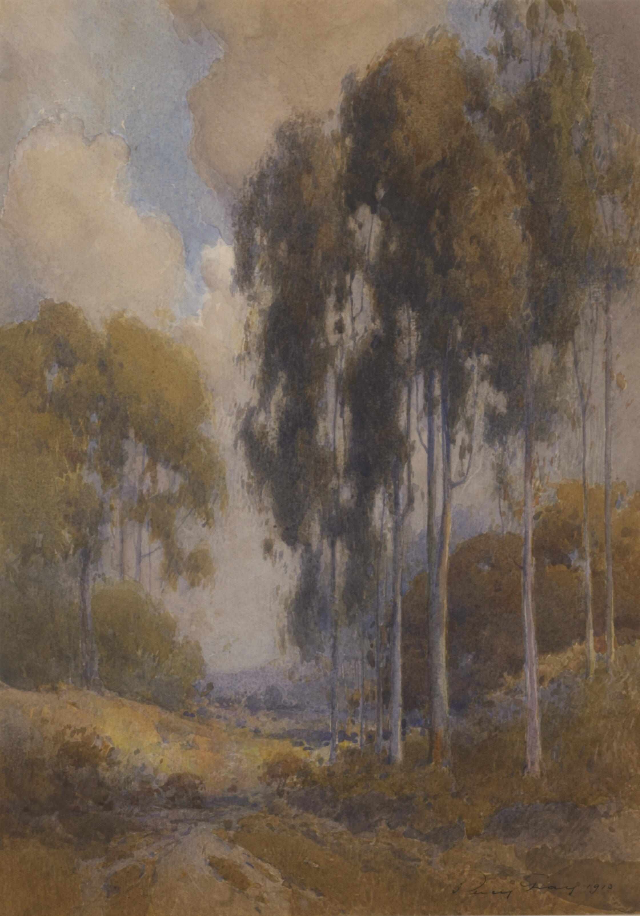 Appraisal: n a Percy Gray - Path through Eucalyptus signed and