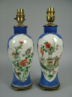 Appraisal: A pair of Chinese porcelain blue and white baluster vases