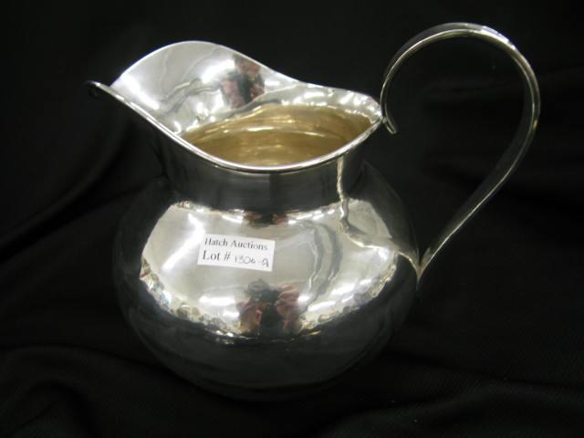 Appraisal: Kalo Arts Crafts Sterling Silver Water Pitcher hand hammered pints