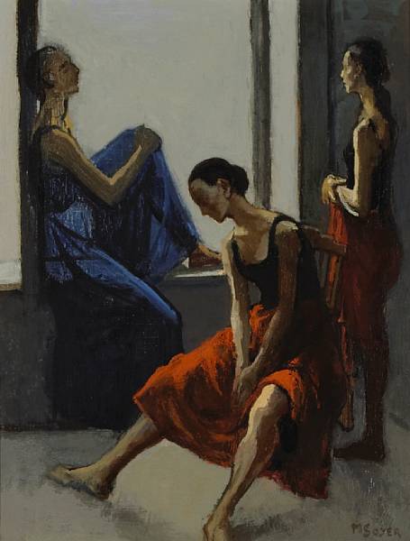 Appraisal: Moses Soyer American - Dancers against a Window signed 'M