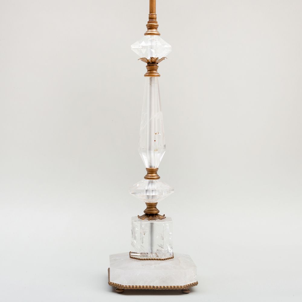 Appraisal: French Gilt-Metal Mounted Rock Crystal Lamp in high to socket