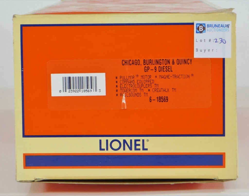 Appraisal: LIONEL CHICAGO BURLINGTON QUINCY GP- DIESEL TRAIN United States ContemporaryO