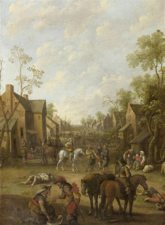 Appraisal: DROOCHLOOT JOOST CORNELISZ Utrecht Ambush in a village Oil on