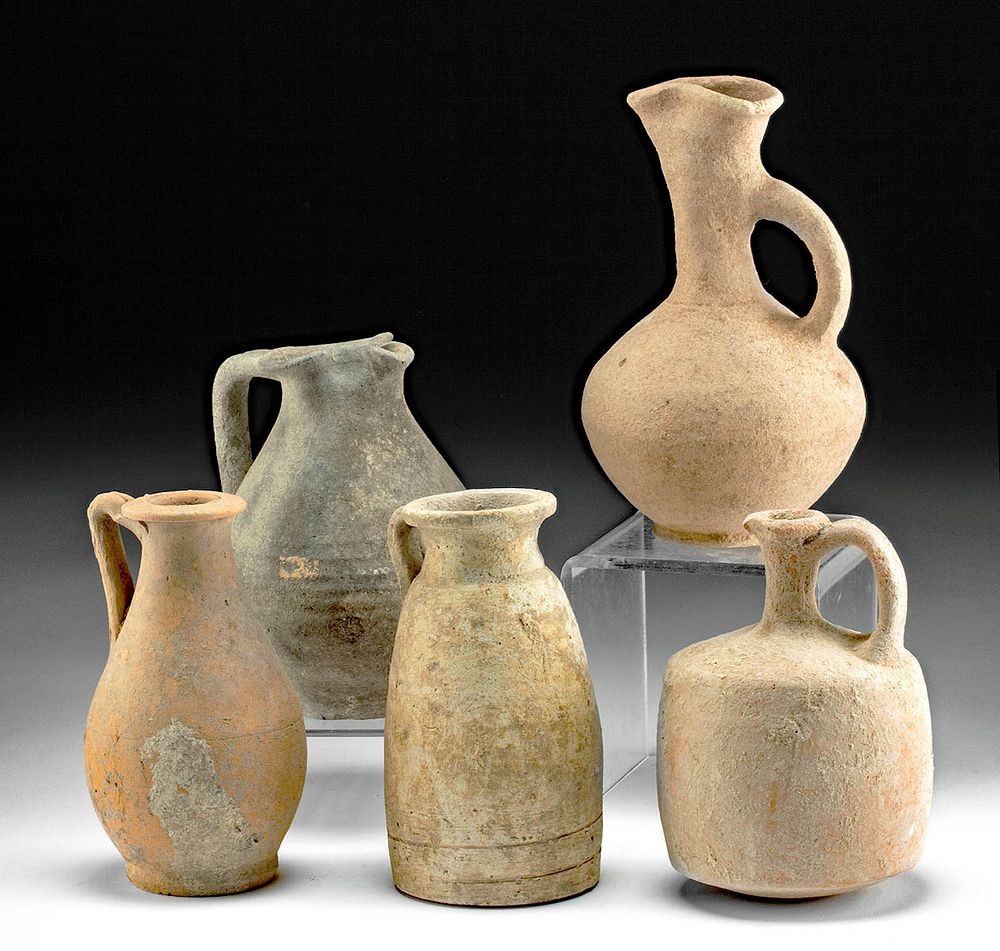 Appraisal: Lot of Ancient Holy Land Pottery Vessels Near East Holy