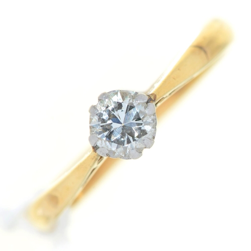 Appraisal: A diamond solitaire ring the round brilliant cut diamond of