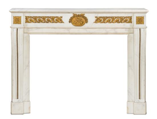 Appraisal: Sale Lot A French Style Gilt Bronze Mounted Marble Mantel