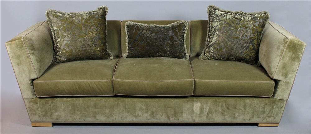 Appraisal: DONGHIA ART DECO MODERN SILK VELVET SOFA ESTATE OF TOM