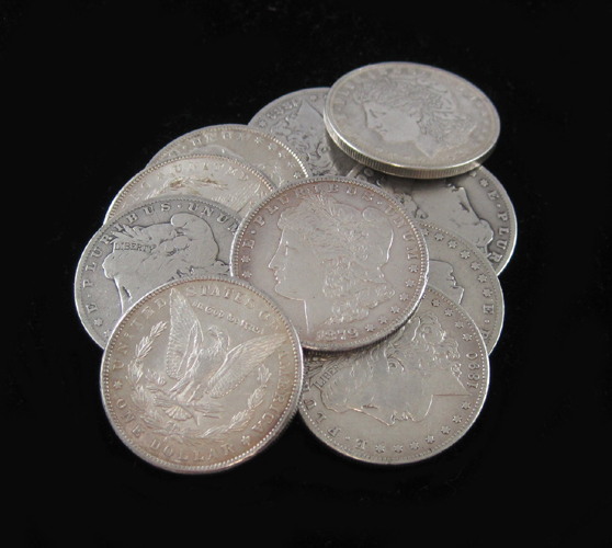 Appraisal: COLLECTION OF TEN U S SILVER MORGAN DOLLARS -S -S